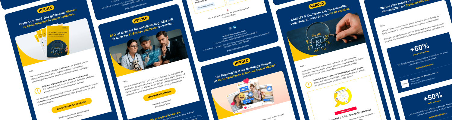 Screenshots vom Herold Newsletter